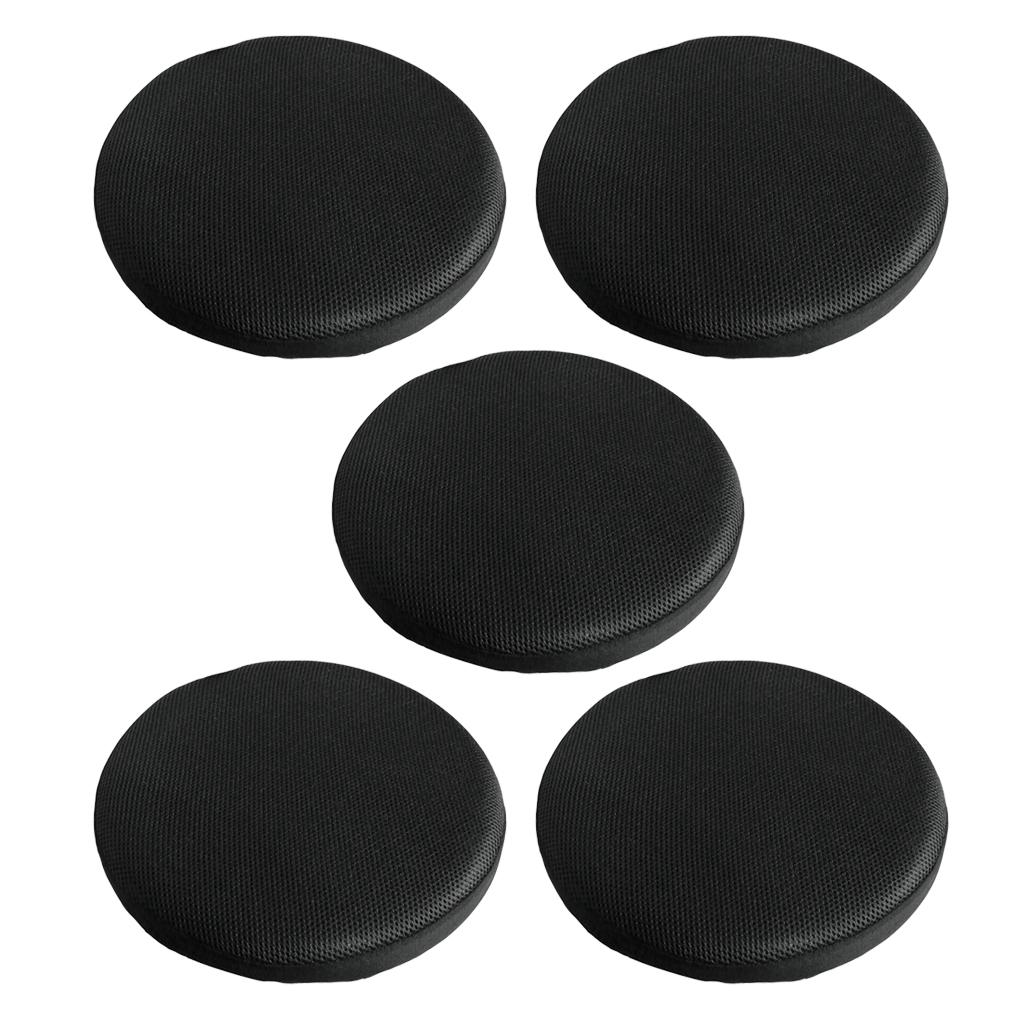 5pcs Bar Stool Covers Round Chair Seat Cover Sleeve Protector Black 40cm