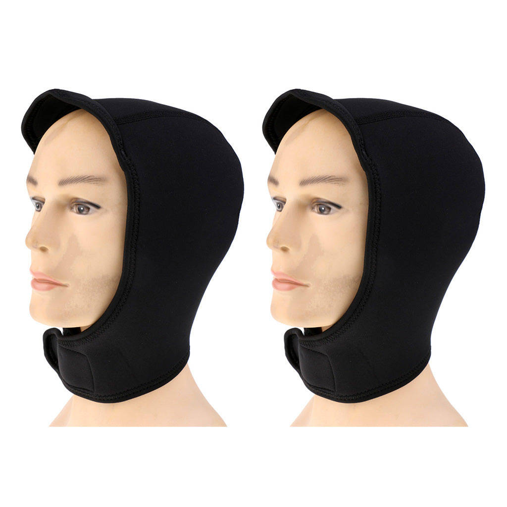 2Pcs Stretch Hat 2mm Neoprene Wetsuit Hood Scuba Diving Surfing Kayaking