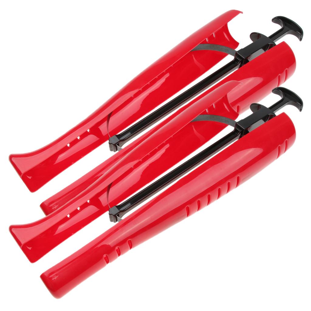 2pc Women Ladies Boot Shoe Stretcher Tree Shaper With Handle Automatic Red