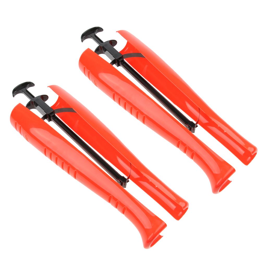 2pc Women Ladies Boot Shoe Stretcher Tree Shaper With Handle Automatic Orange