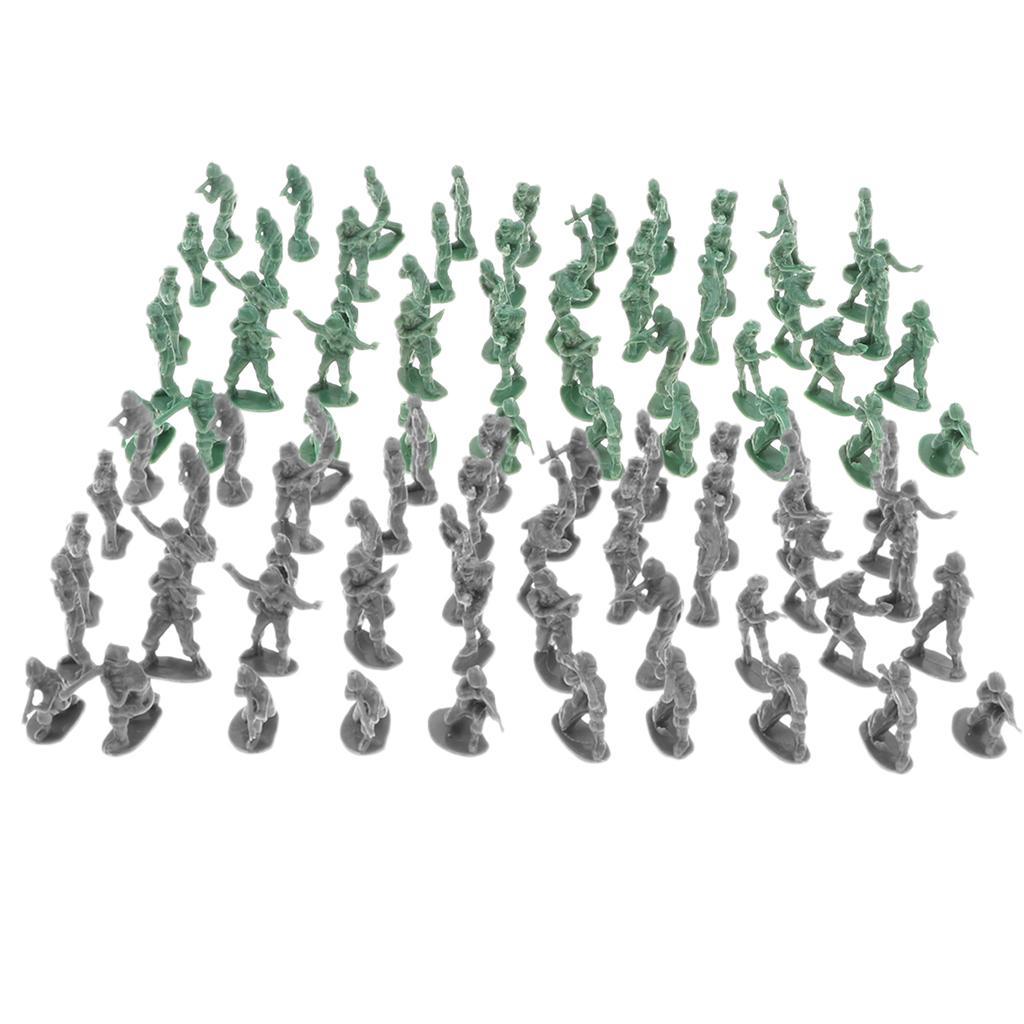 200 Pieces 2cm Plastic Military Soldier Figures Army Men Accessories Playset