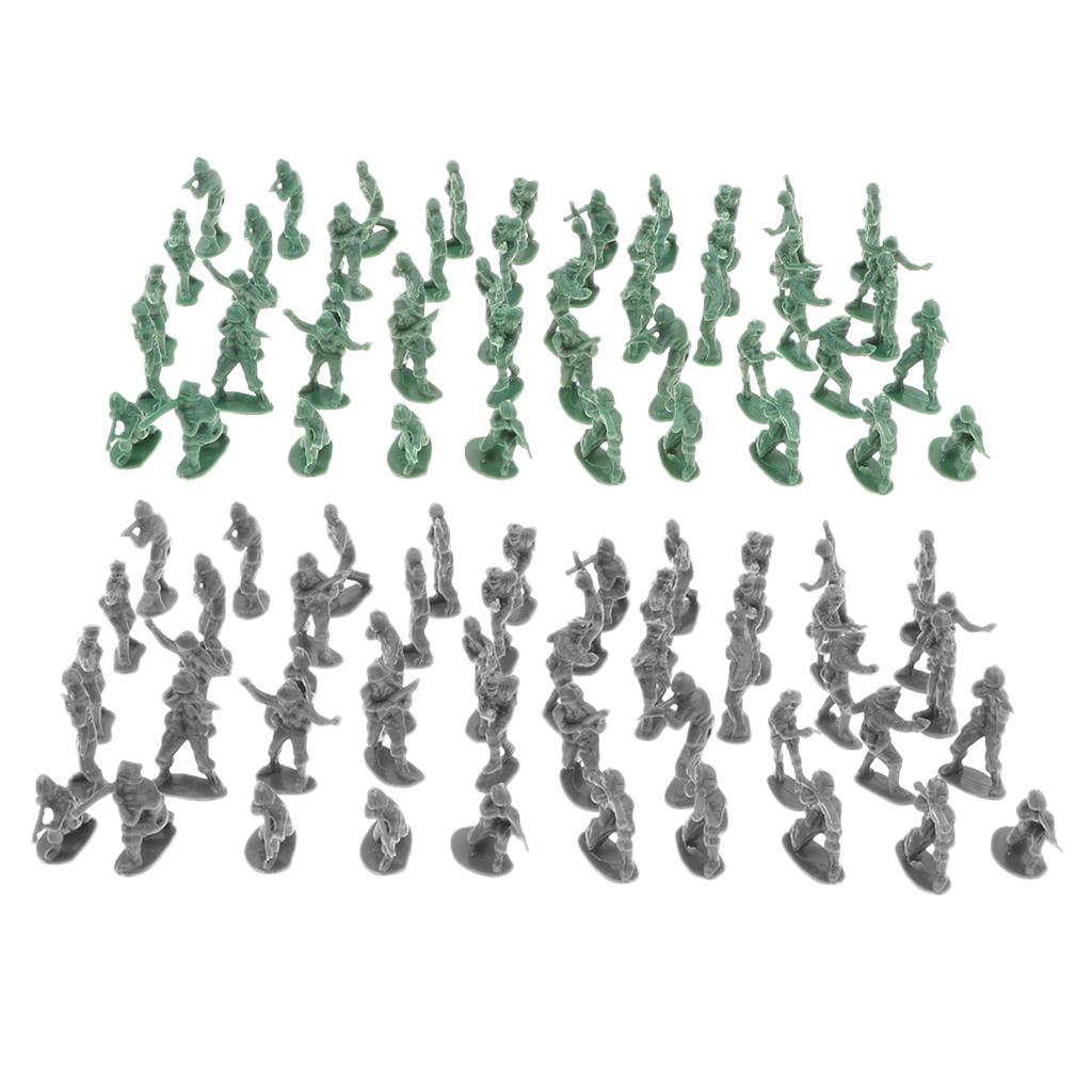 200 Pieces 2cm Plastic Military Soldier Figures Army Men Accessories Playset