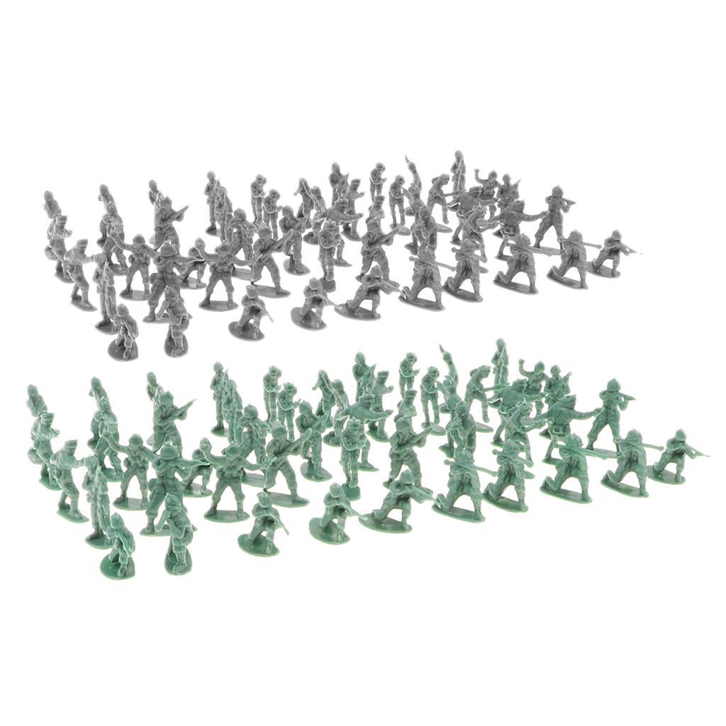 200 Pieces 2cm Plastic Military Soldier Figures Army Men Accessories Playset