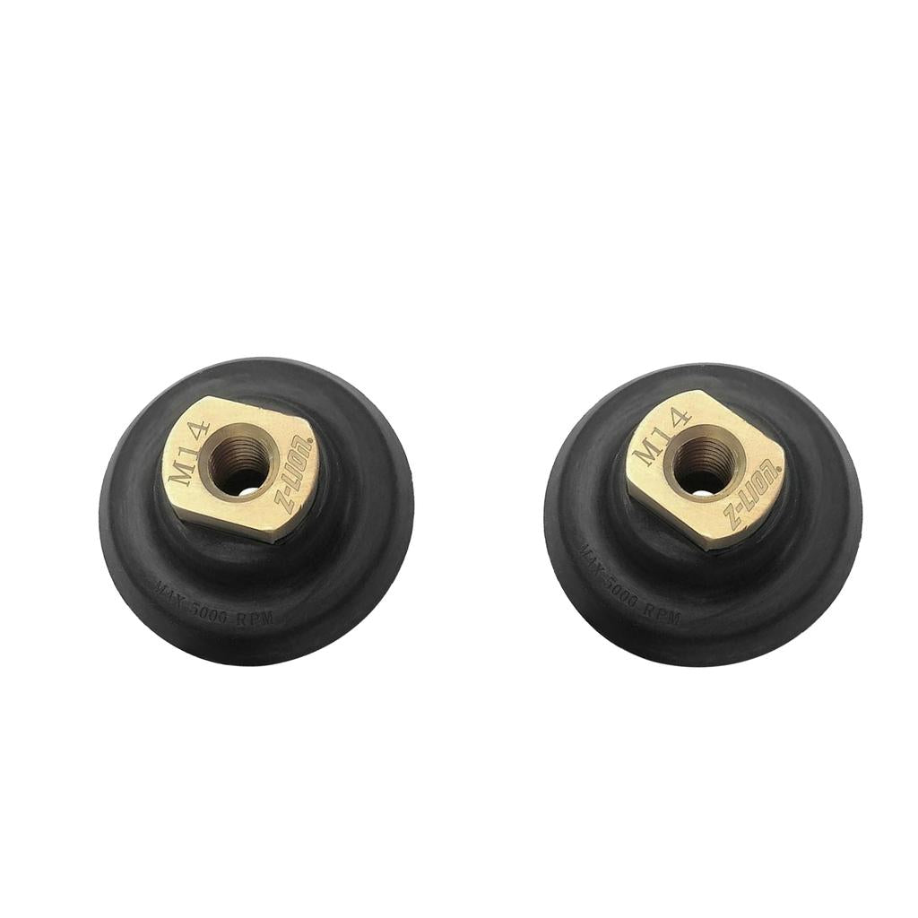 2 Pcs Semi Rigid M14 Diamond Polishing Rubber Backer Pad Back Holder 5 Inch