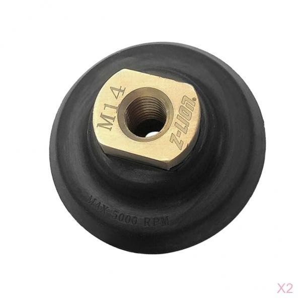 2 Pcs Semi Rigid M14 Diamond Polishing Rubber Backer Pad Back Holder 4 Inch