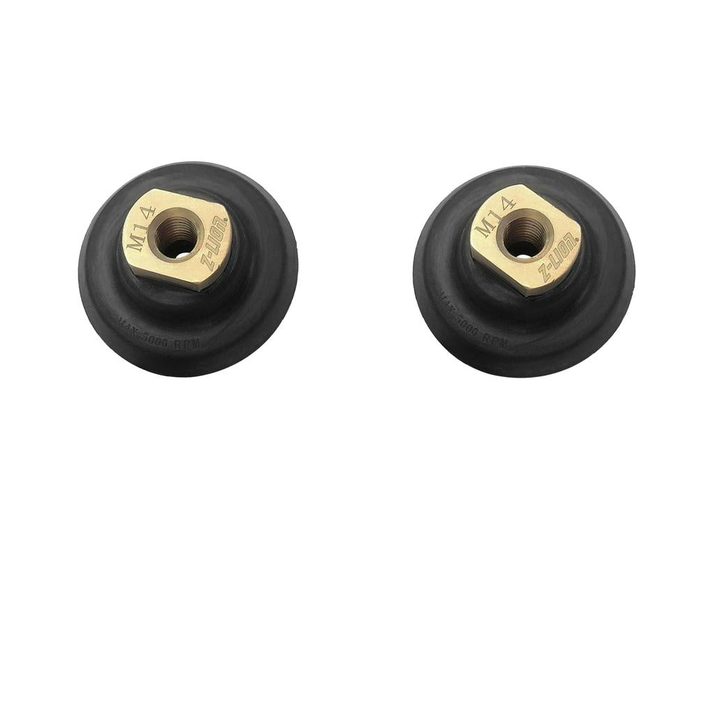 2 Pcs Semi Rigid M14 Diamond Polishing Rubber Backer Pad Back Holder 4 Inch