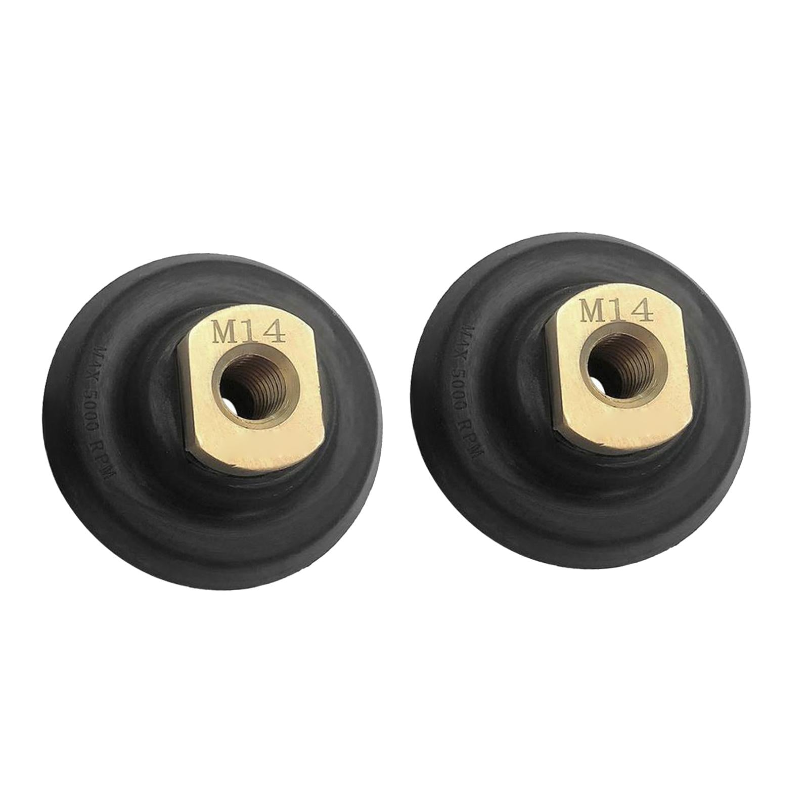 2 Pcs Semi Rigid M14 Diamond Polishing Rubber Backer Pad Back Holder 4 Inch