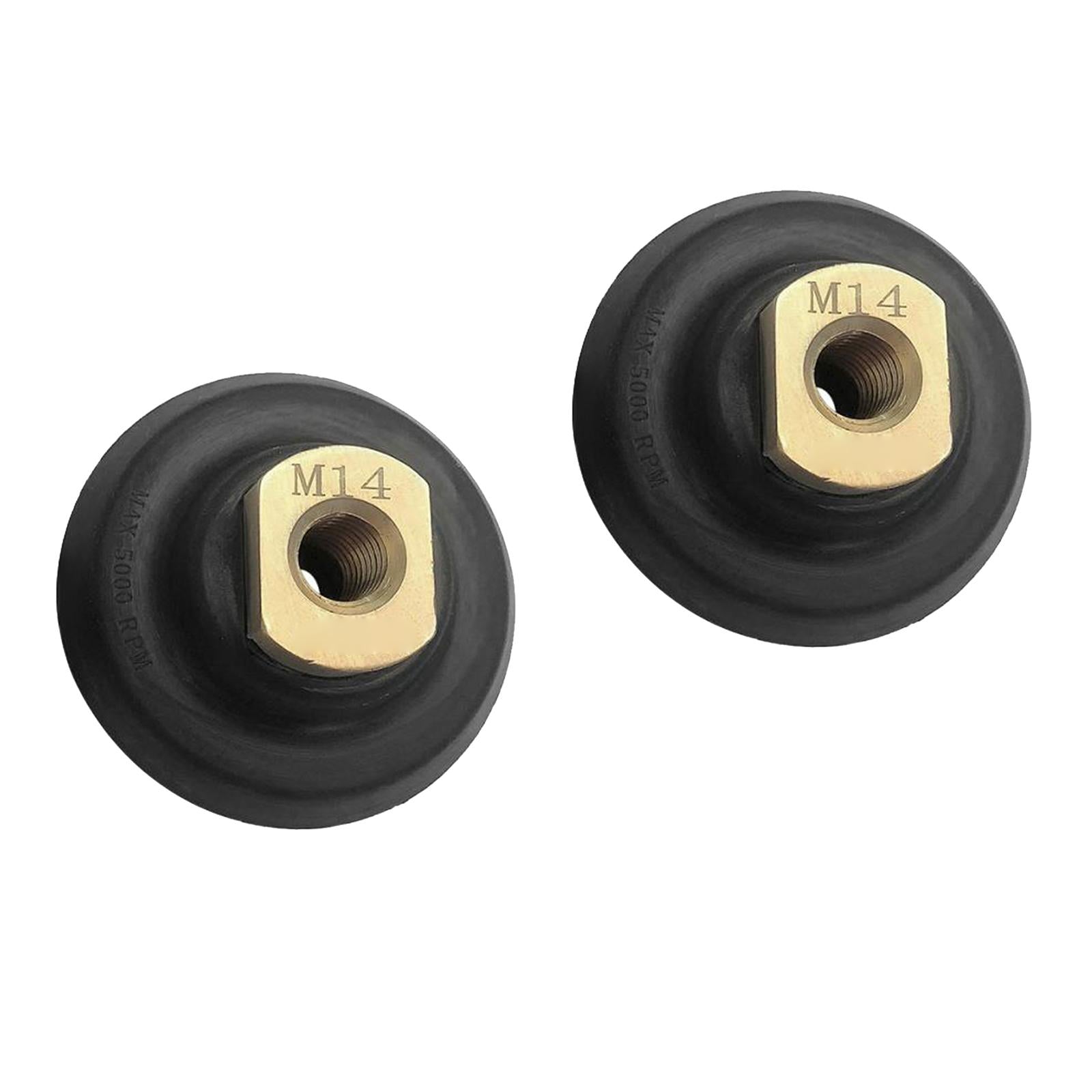 2 Pcs Semi Rigid M14 Diamond Polishing Rubber Backer Pad Back Holder 4 Inch