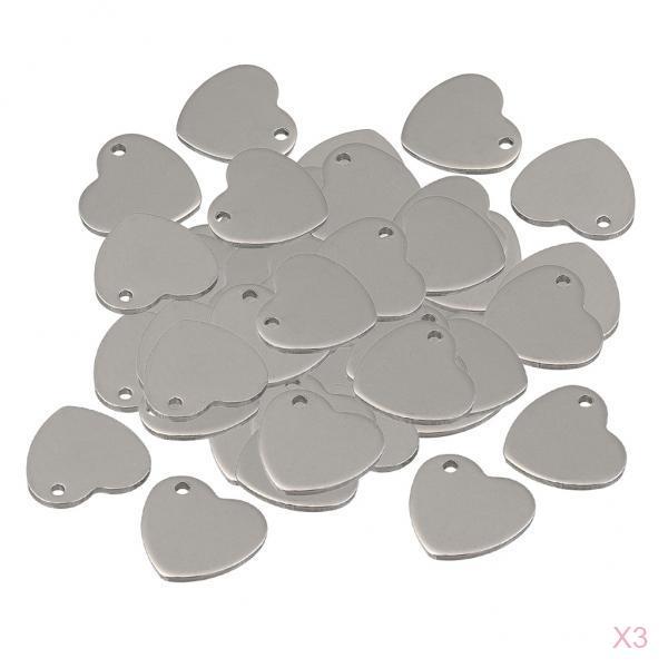 150x 14mm Metal Flat Heart Blank Stamping Charms Tag Pendants Jewelry Making