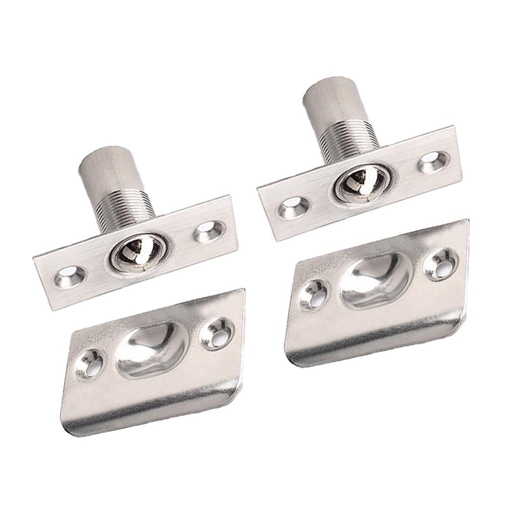 2x Stainless Steel Roller Ball Catch Mortice Lock Door Cupboard Spring Latch
