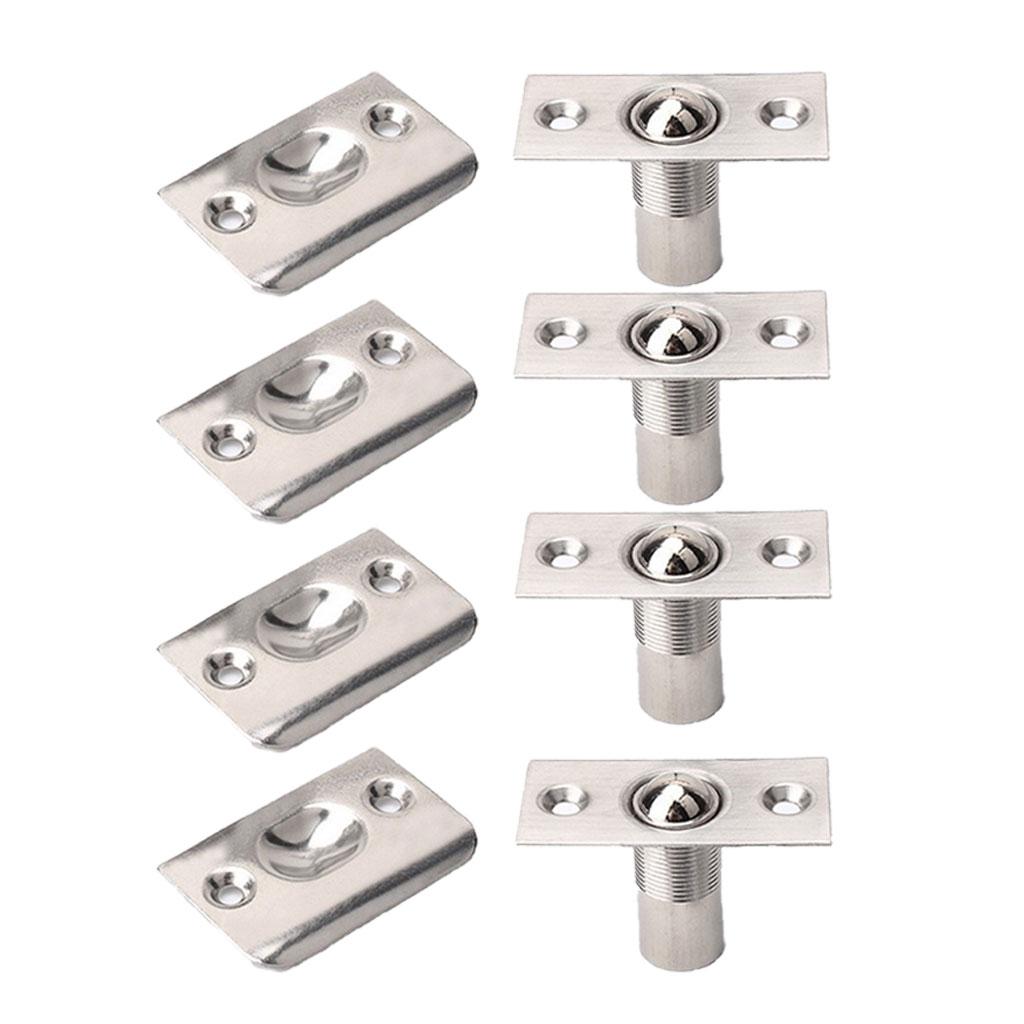 4x Stainless Steel Roller Ball Catch Mortice Lock Door Cupboard Spring Latch