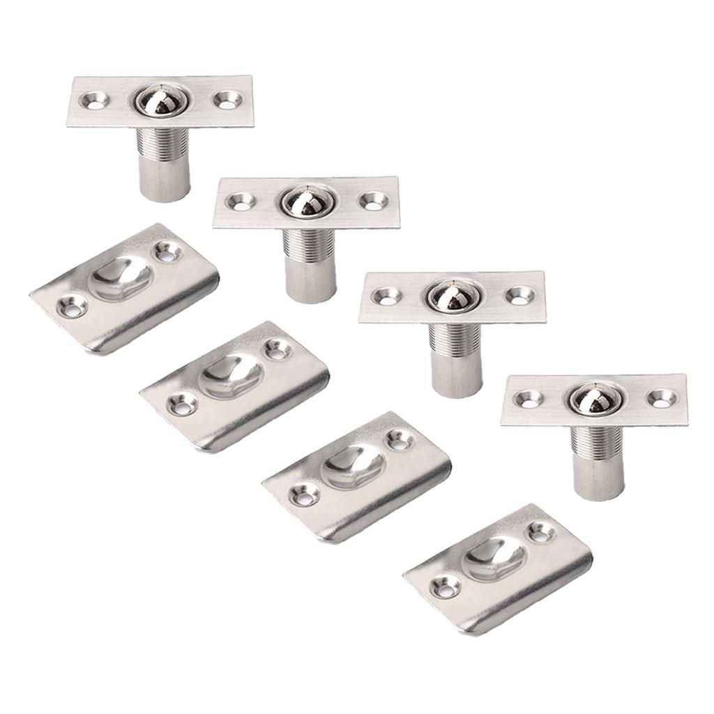 4x Stainless Steel Roller Ball Catch Mortice Lock Door Cupboard Spring Latch