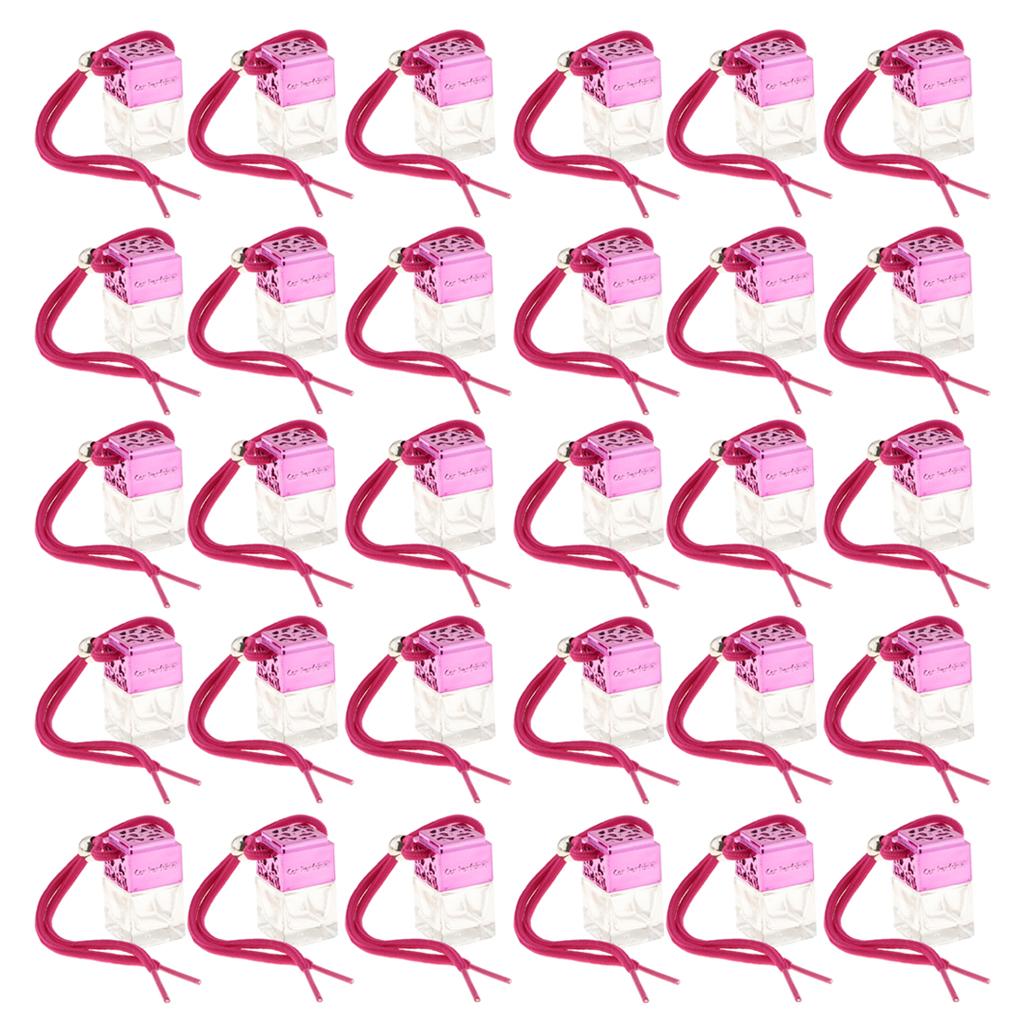 30x Empty Refillable Clear Glass Perfume Bottle Hanging Pendant Car Decor