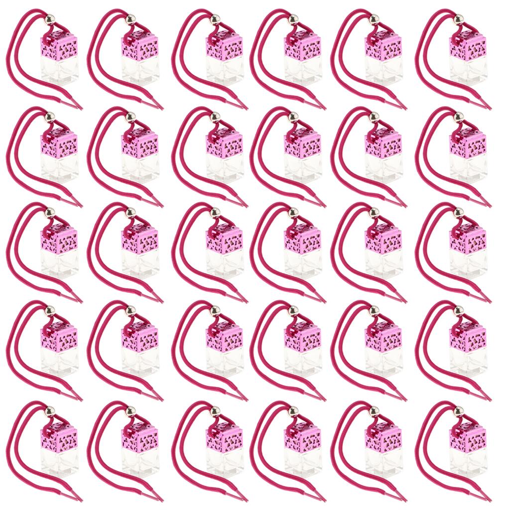 30x Empty Refillable Clear Glass Perfume Bottle Hanging Pendant Car Decor