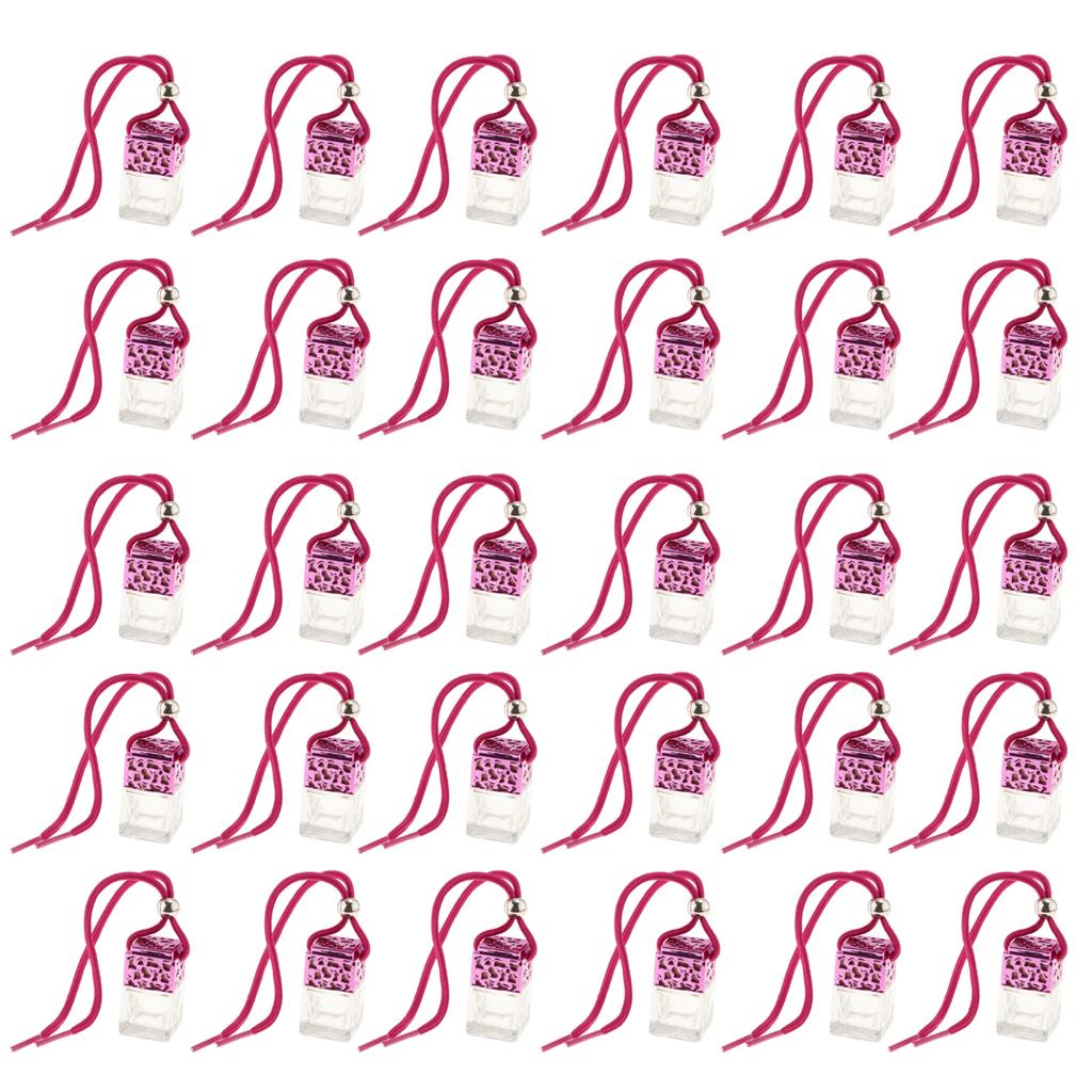 30x Empty Refillable Clear Glass Perfume Bottle Hanging Pendant Car Decor