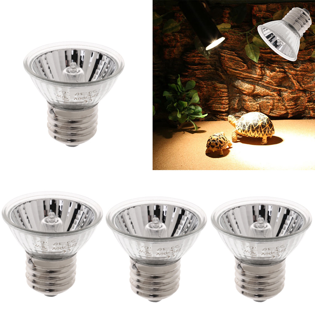 4 Pcs Pet Uva Uvb Reptile Heating Calcium Lamp Sunlamps Basking Bulb 50W