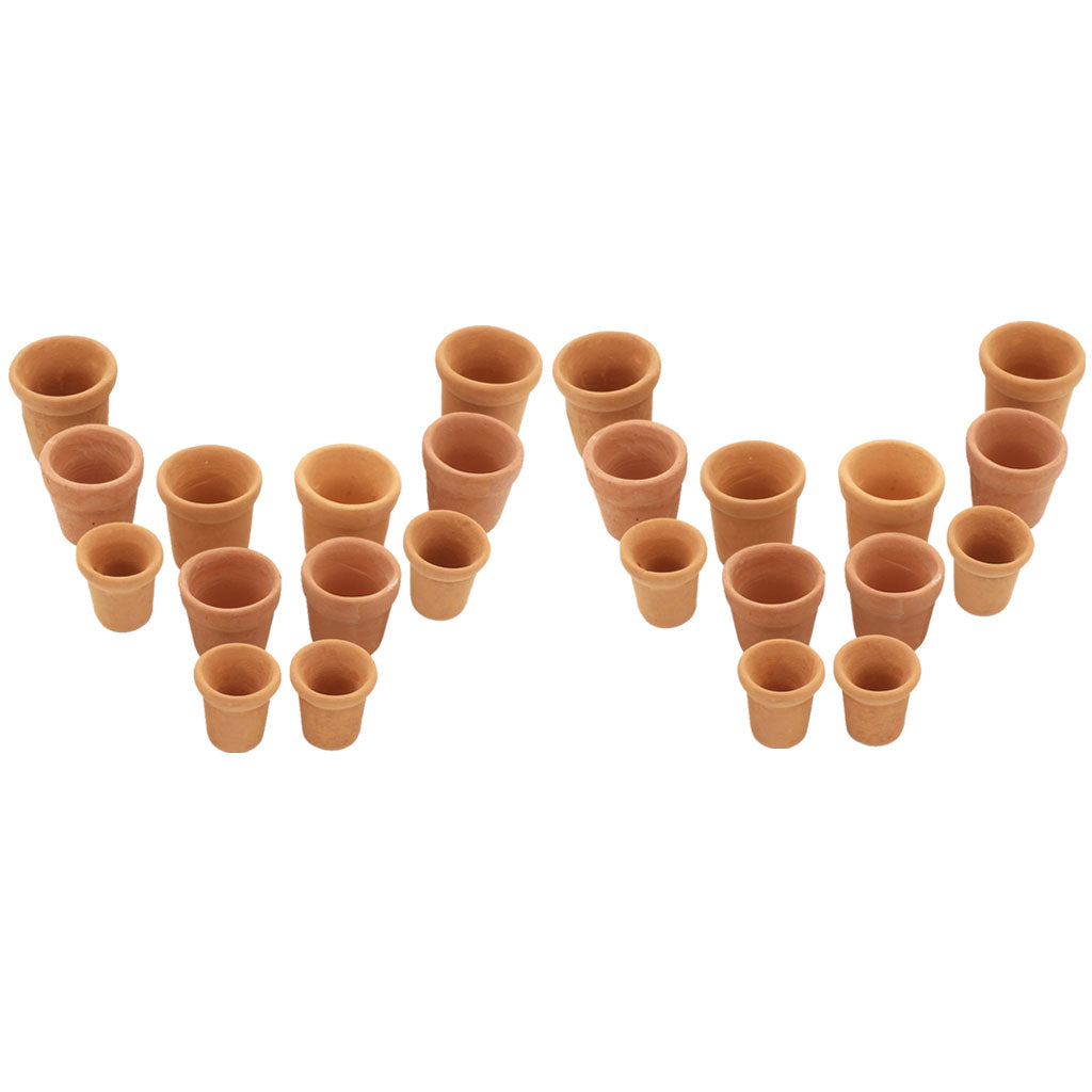 24 Pieces 1/12 Dollhouse Miniatures Flowerpots for Dolls Garden Decoration