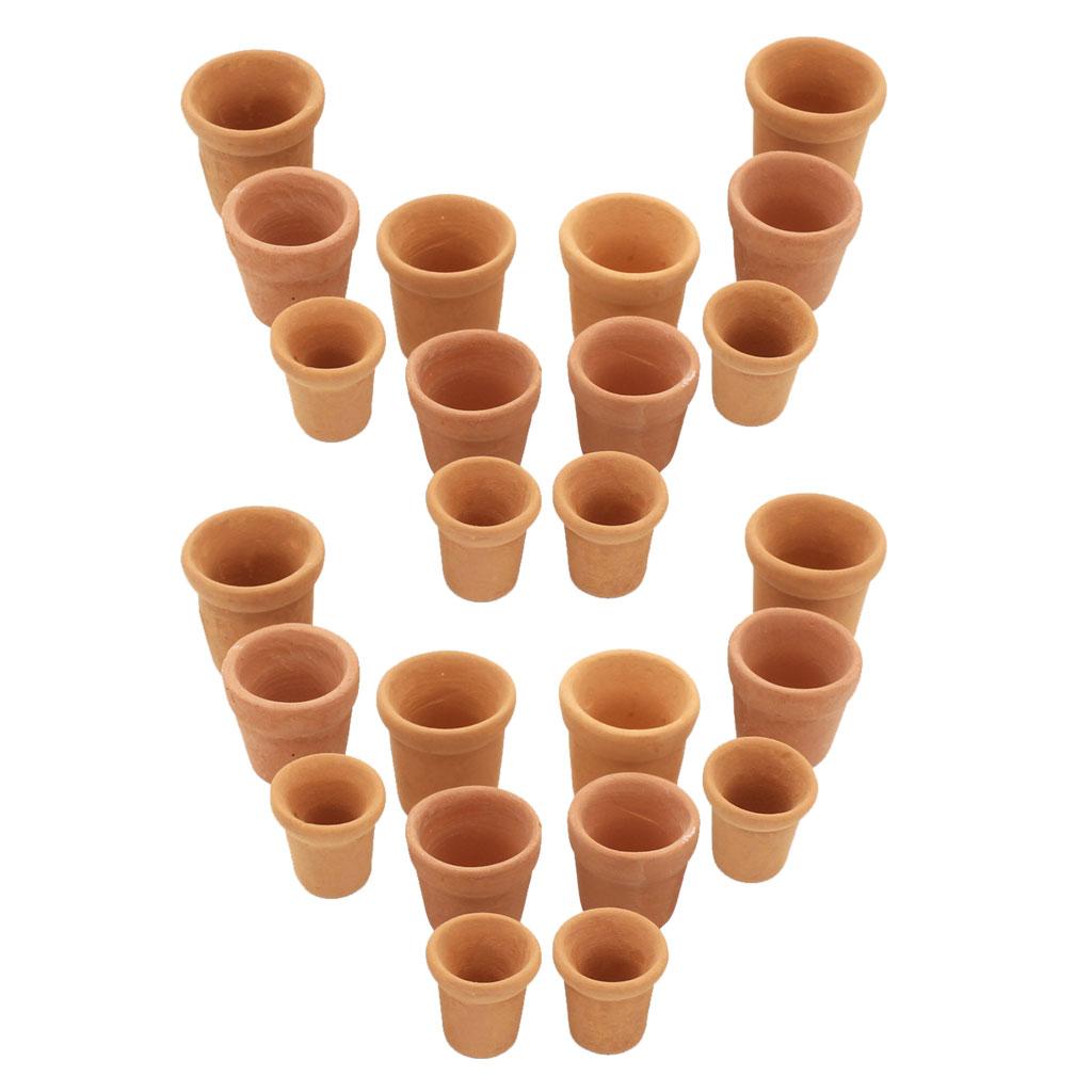 24 Pieces 1/12 Dollhouse Miniatures Flowerpots for Dolls Garden Decoration