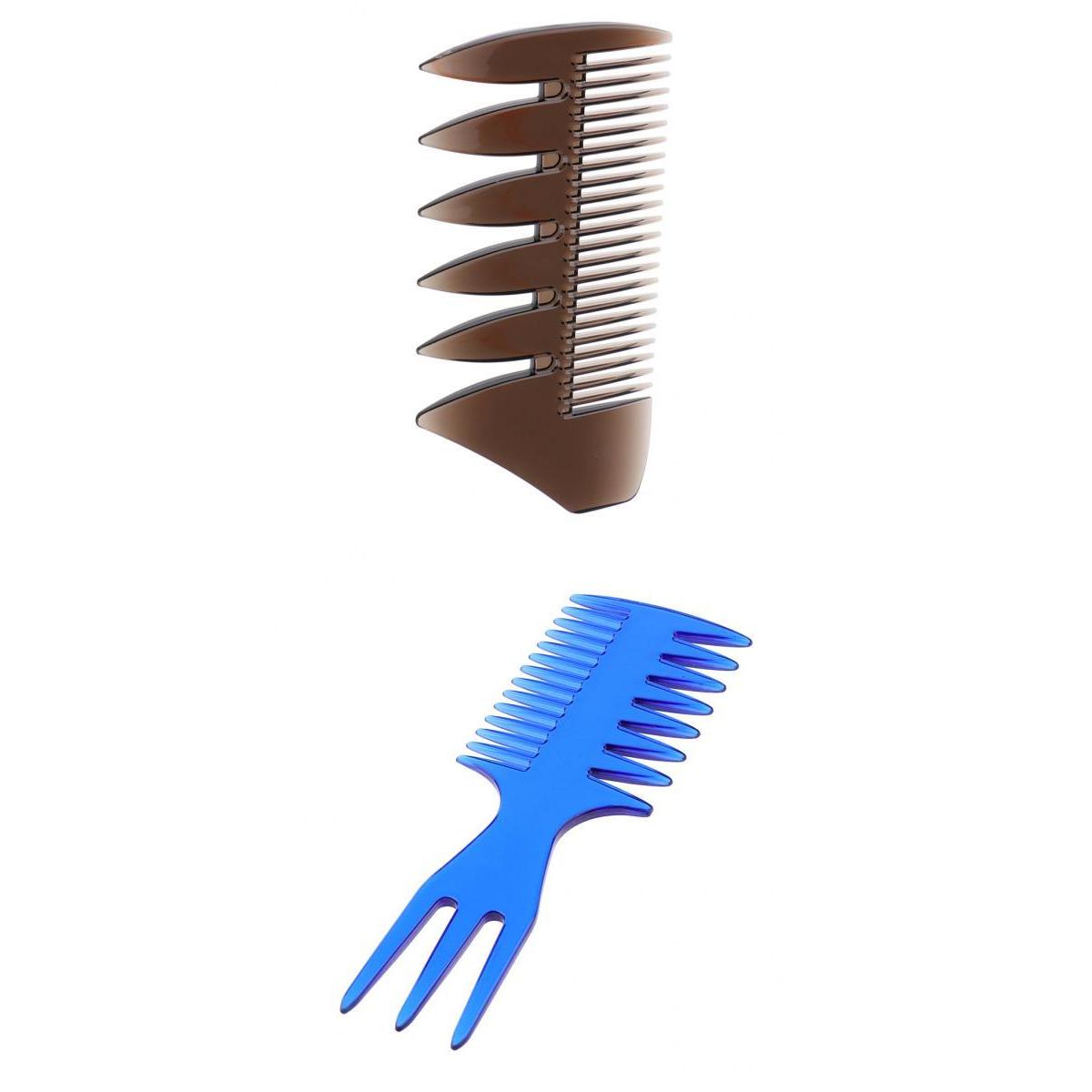 2pcs Men's Oily Hair Pick Comb Salon Dye Hairdressing Styling Wide Tooth