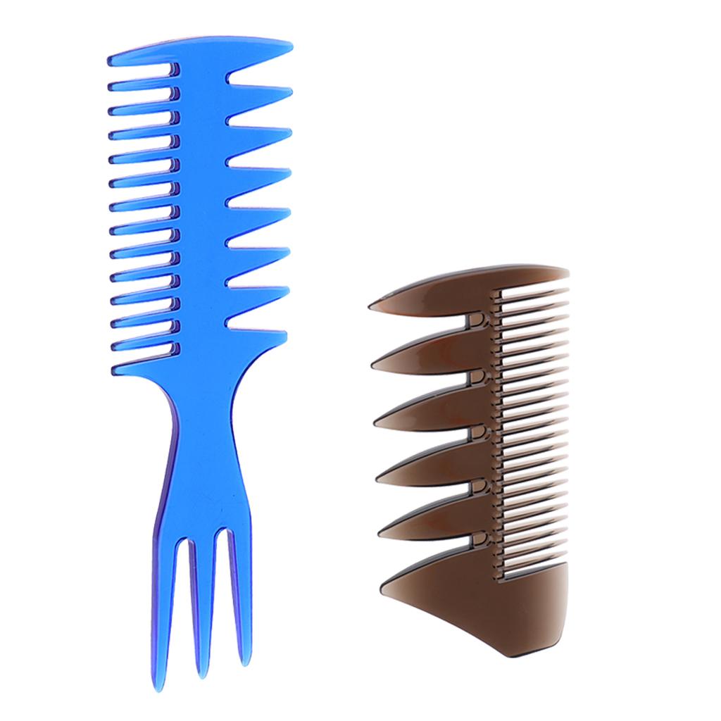 2pcs Men's Oily Hair Pick Comb Salon Dye Hairdressing Styling Wide Tooth