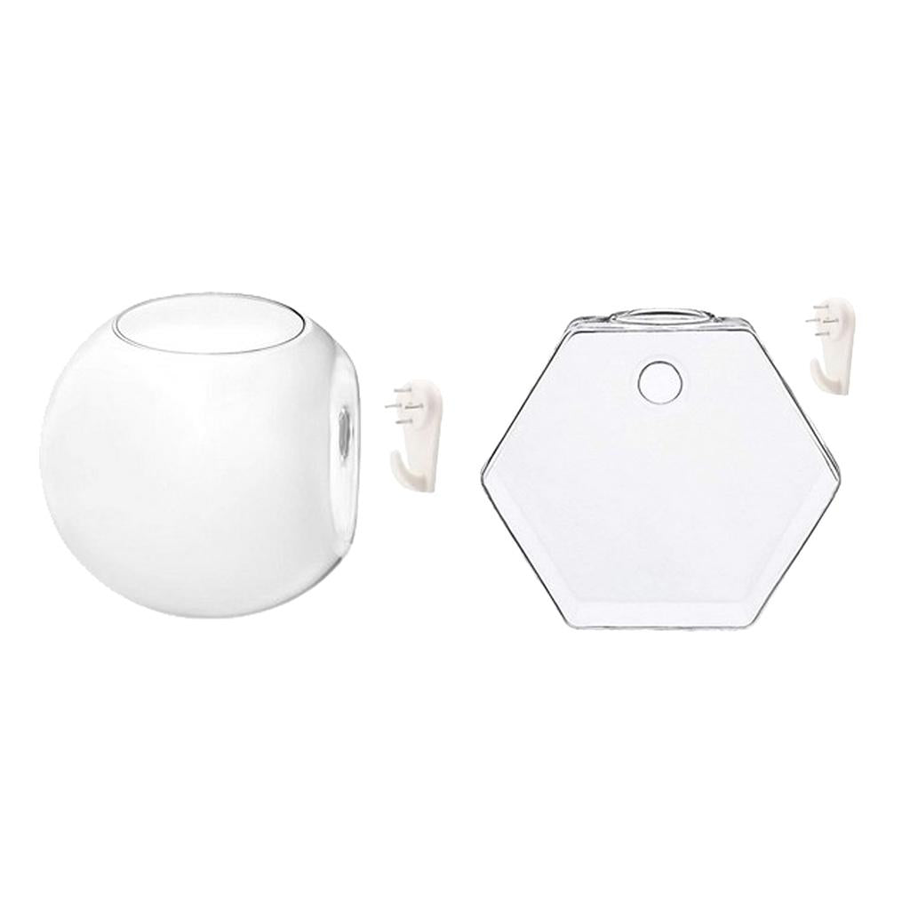 4Pcs Wall Hanging Planter Glass Hydroponic Vase Plant Pot Terrarium Ball+Hex