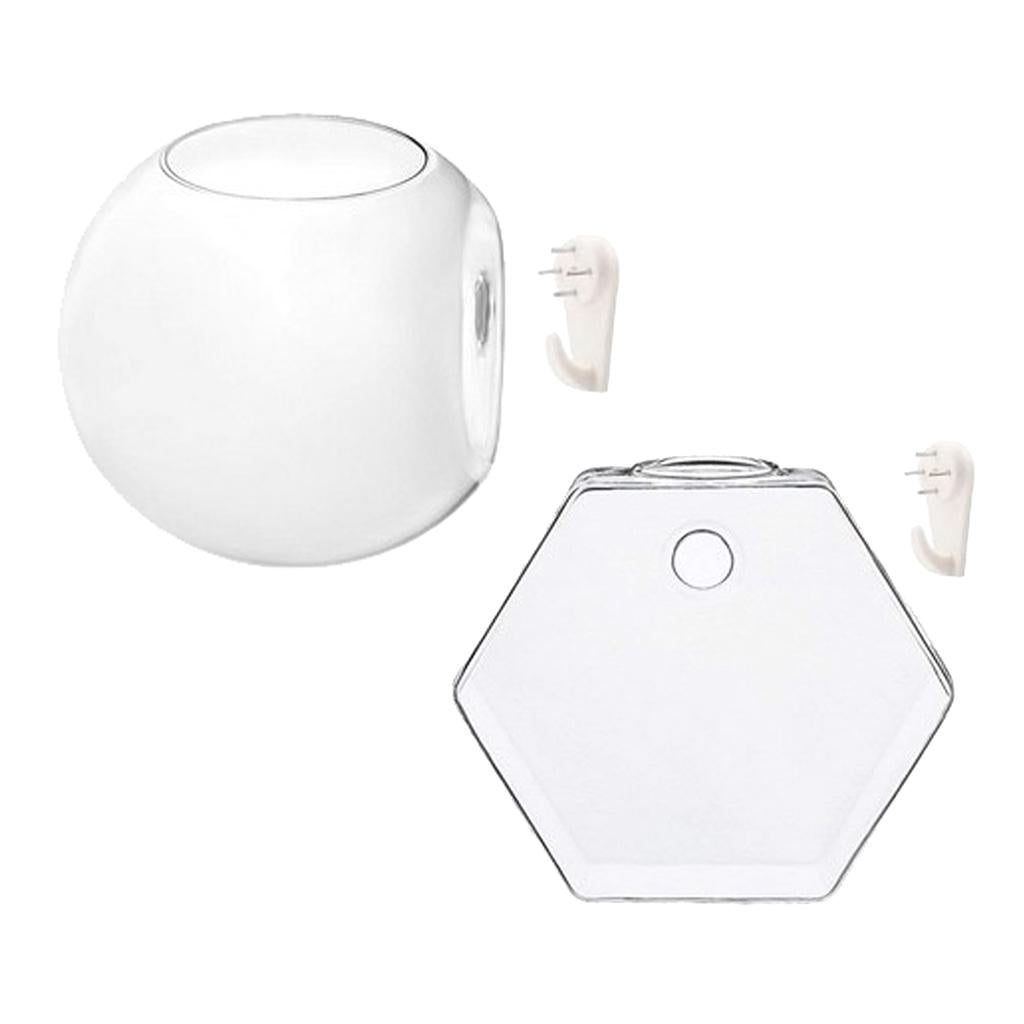 4Pcs Wall Hanging Planter Glass Hydroponic Vase Plant Pot Terrarium Ball+Hex
