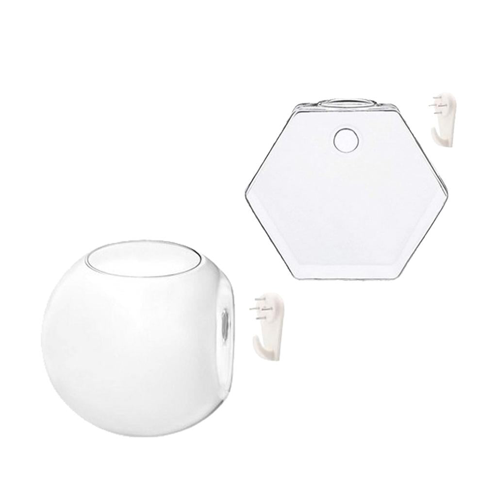 4x Wall Hanging Planter Glass Hydroponic Vase Plant Pot Terrarium Ball&Hex