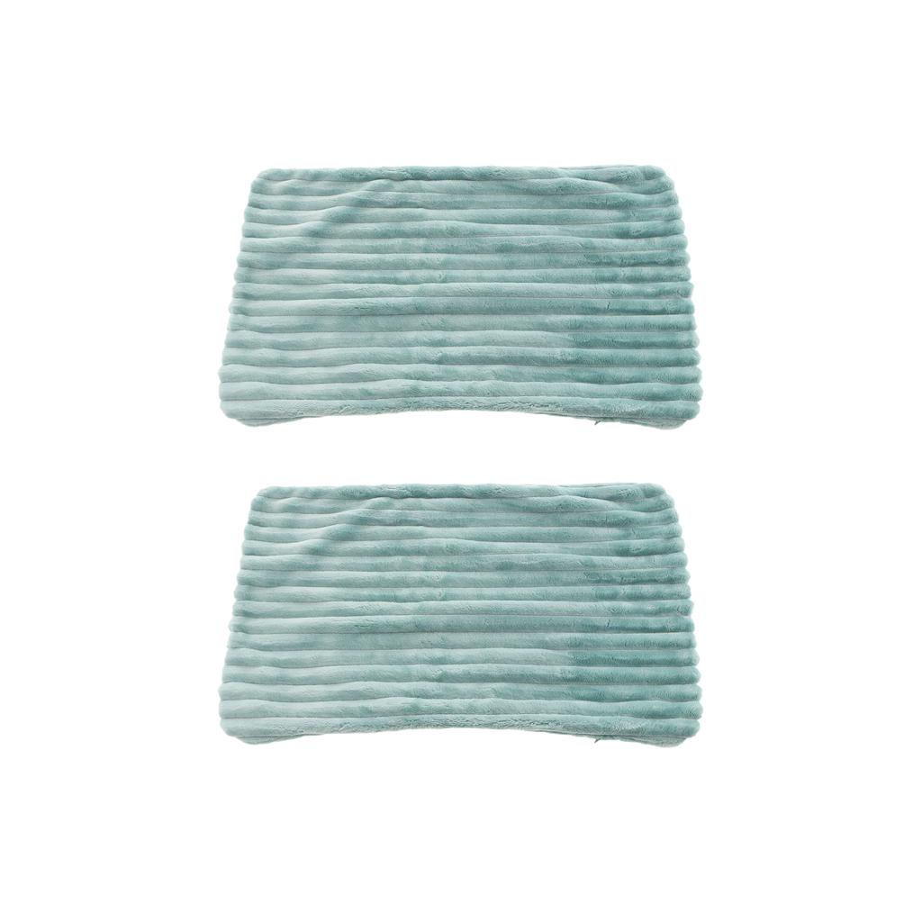 2Pcs Striped Flannel Throw Pillow Case Cushion Cover for Sofa Green 30x50cm