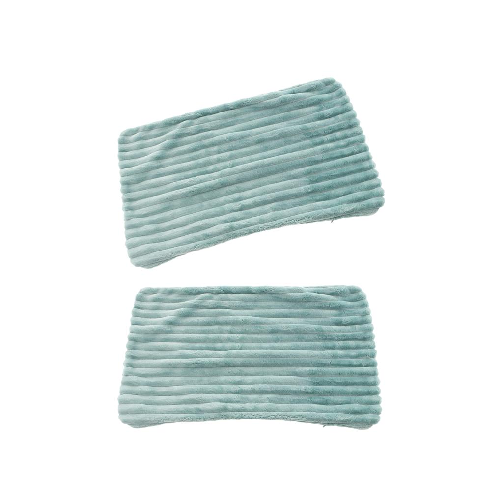 2Pcs Striped Flannel Throw Pillow Case Cushion Cover for Sofa Green 30x50cm