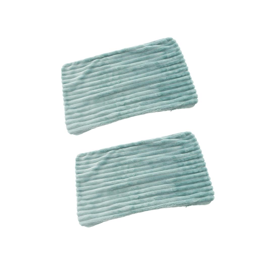 2Pcs Striped Flannel Throw Pillow Case Cushion Cover for Sofa Green 30x50cm