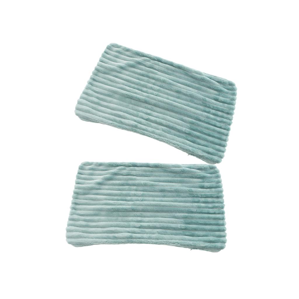 2Pcs Striped Flannel Throw Pillow Case Cushion Cover for Sofa Green 30x50cm