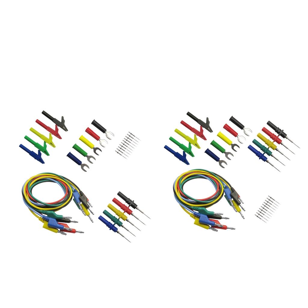 2Pcs 4mm Banana to Banana Test Lead Kit for Multimeter with Alligator Clip