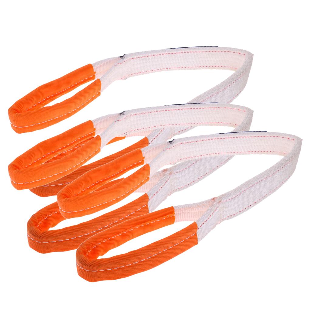 3Pcs Heavy Duty Tree Saver Tow Strap Towing Pull Rope Cable Road Recovery