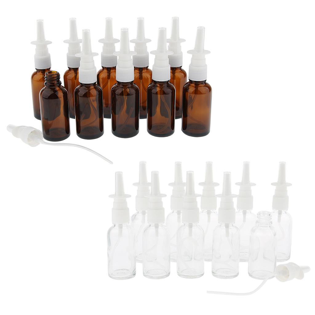 20 Pieces 30ml Empty Glass Nasal Spray Pump Bottle Fine Mist Vials Sprayer