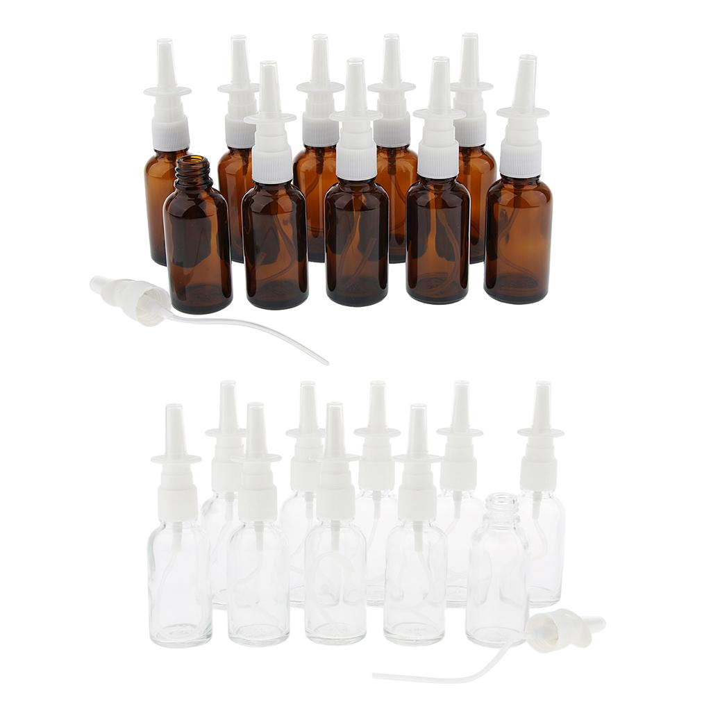20 Pieces 30ml Empty Glass Nasal Spray Pump Bottle Fine Mist Vials Sprayer