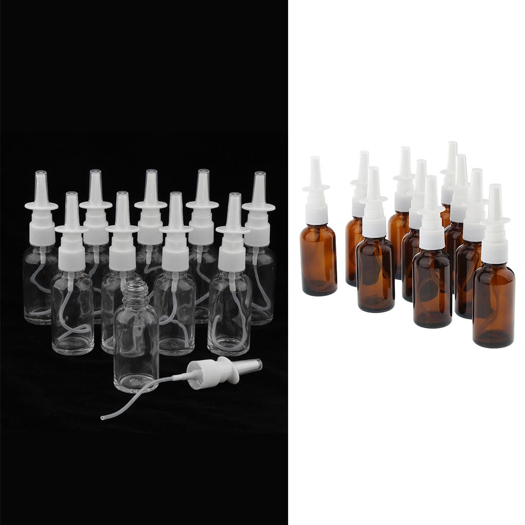 20 Pieces 30ml Empty Glass Nasal Spray Pump Bottle Fine Mist Vials Sprayer