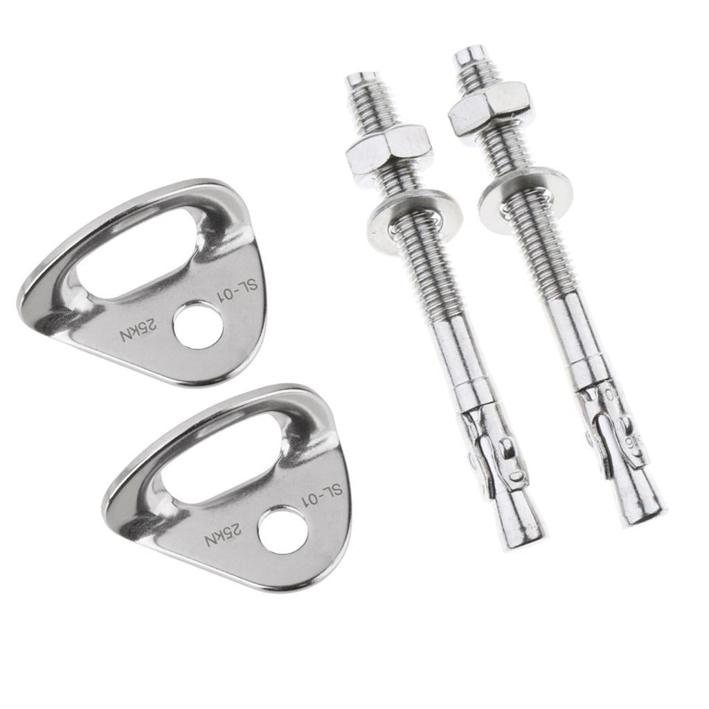 4pcs Stainless Steel Climbing 25KN Anchor Plates Hanger Bolts Set M10x100