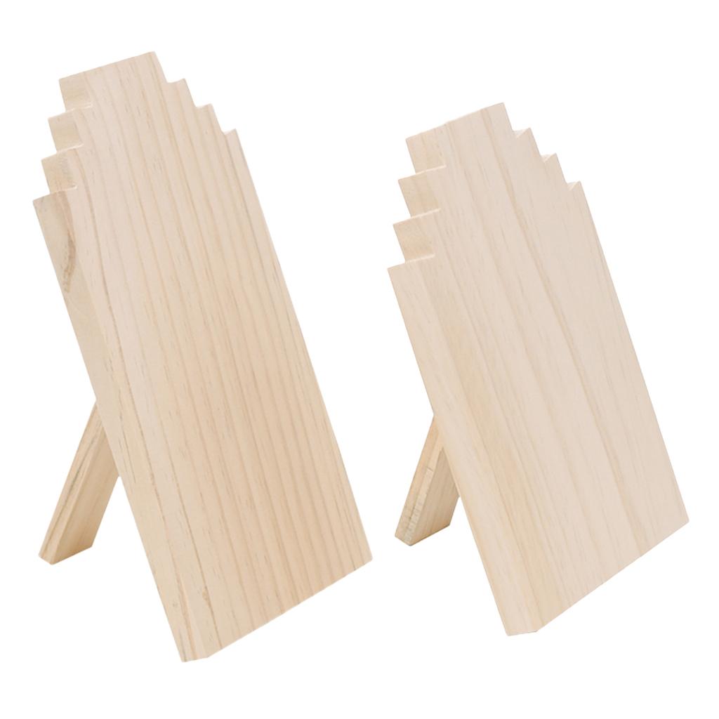 2 Pieces Solid Wood Necklace Display Stand Jewelry Shelf Rack Shoot Props