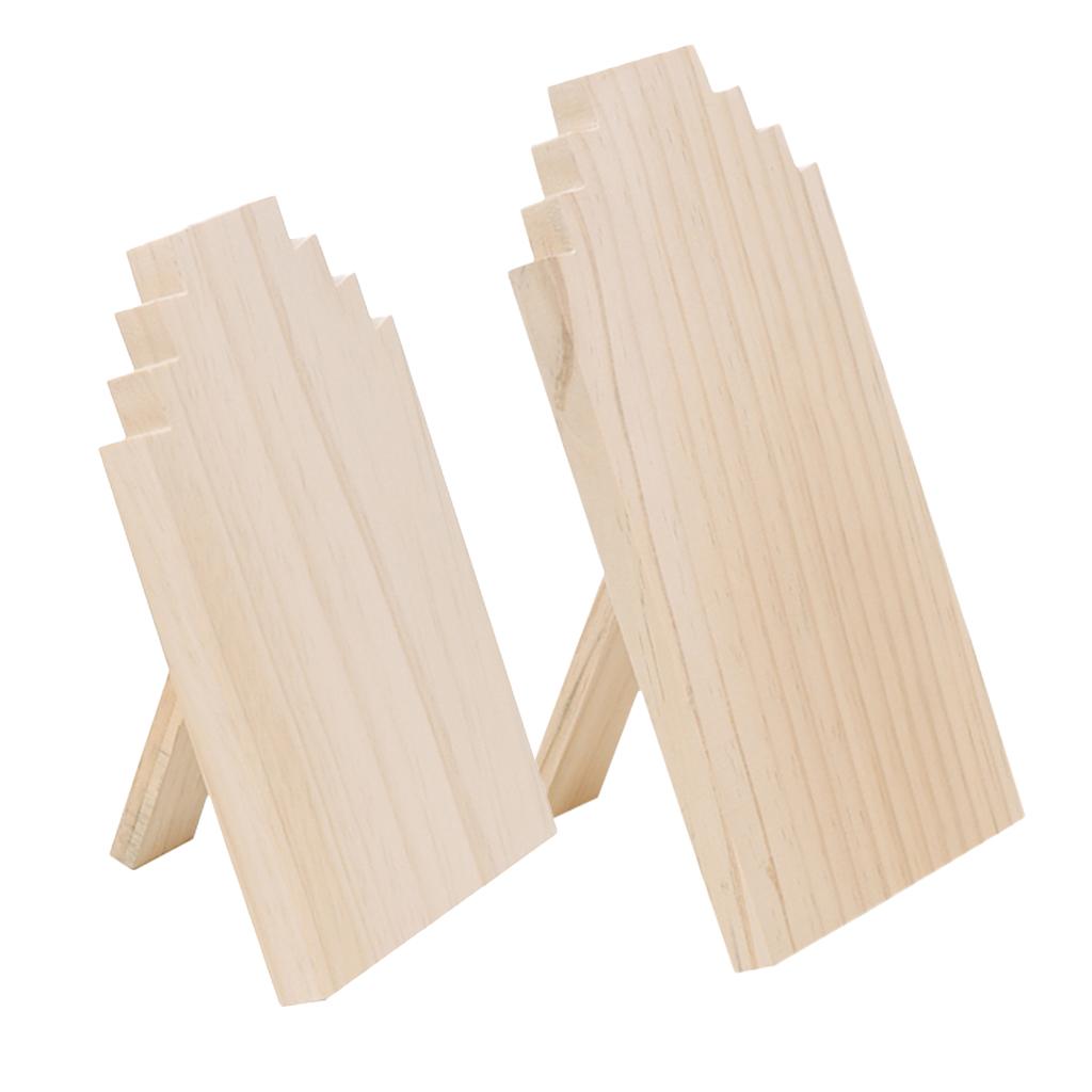 2 Pieces Solid Wood Necklace Display Stand Jewelry Shelf Rack Shoot Props