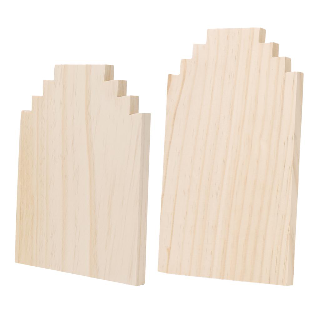 2 Pieces Solid Wood Necklace Display Stand Jewelry Shelf Rack Shoot Props