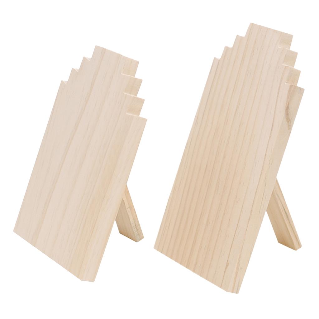2 Pieces Solid Wood Necklace Display Stand Jewelry Shelf Rack Shoot Props
