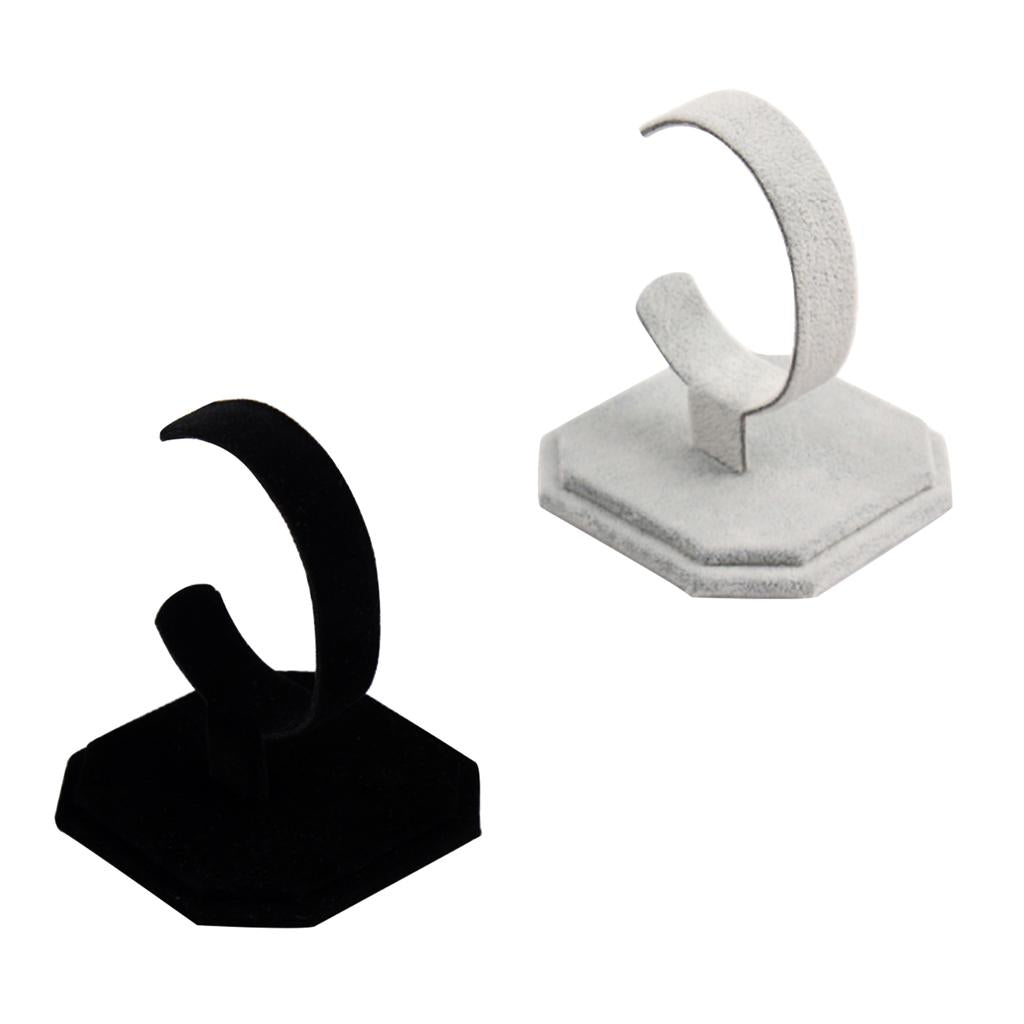 4pcs Velvet C Type Jewelry Bracelet Bangle Watch Display Rack Stand Holder