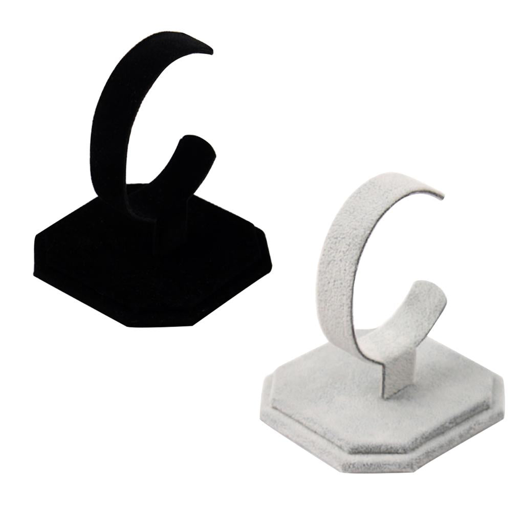 4pcs Velvet C Type Jewelry Bracelet Bangle Watch Display Rack Stand Holder