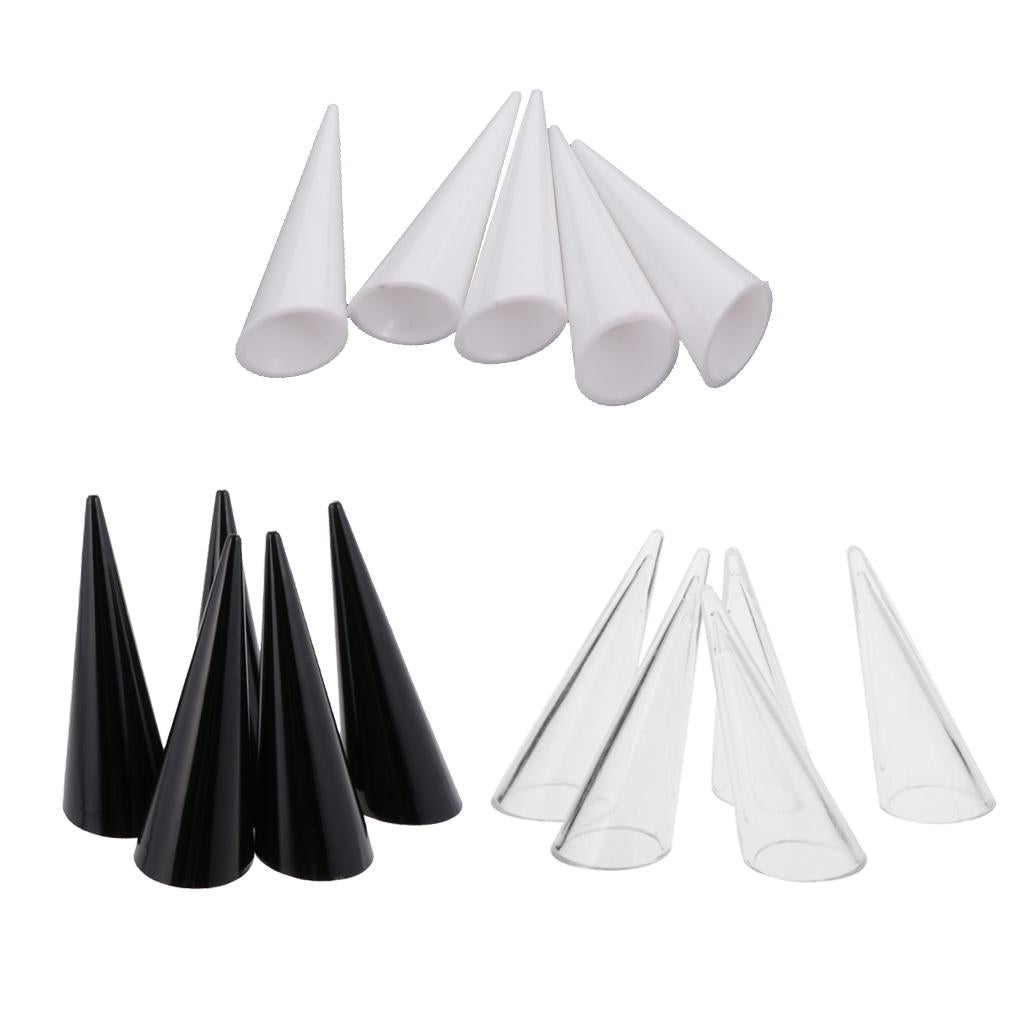 15 Pieces Plastic Finger Cone Ring Stand Jewellery Display Holder Showcase