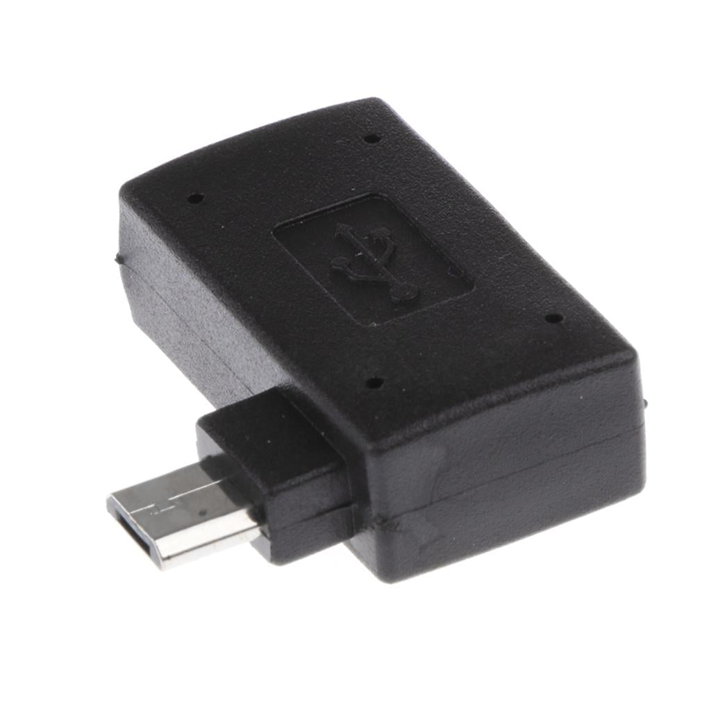 2 Pieces 90 degree Right Angle Micro USB 2.0 OTG Host Adapter with USB Power