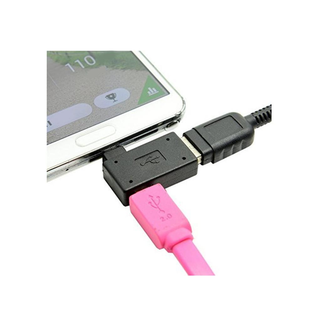 3 Pieces 90 degree Right Angle Micro USB 2.0 OTG Host Adapter with USB Power