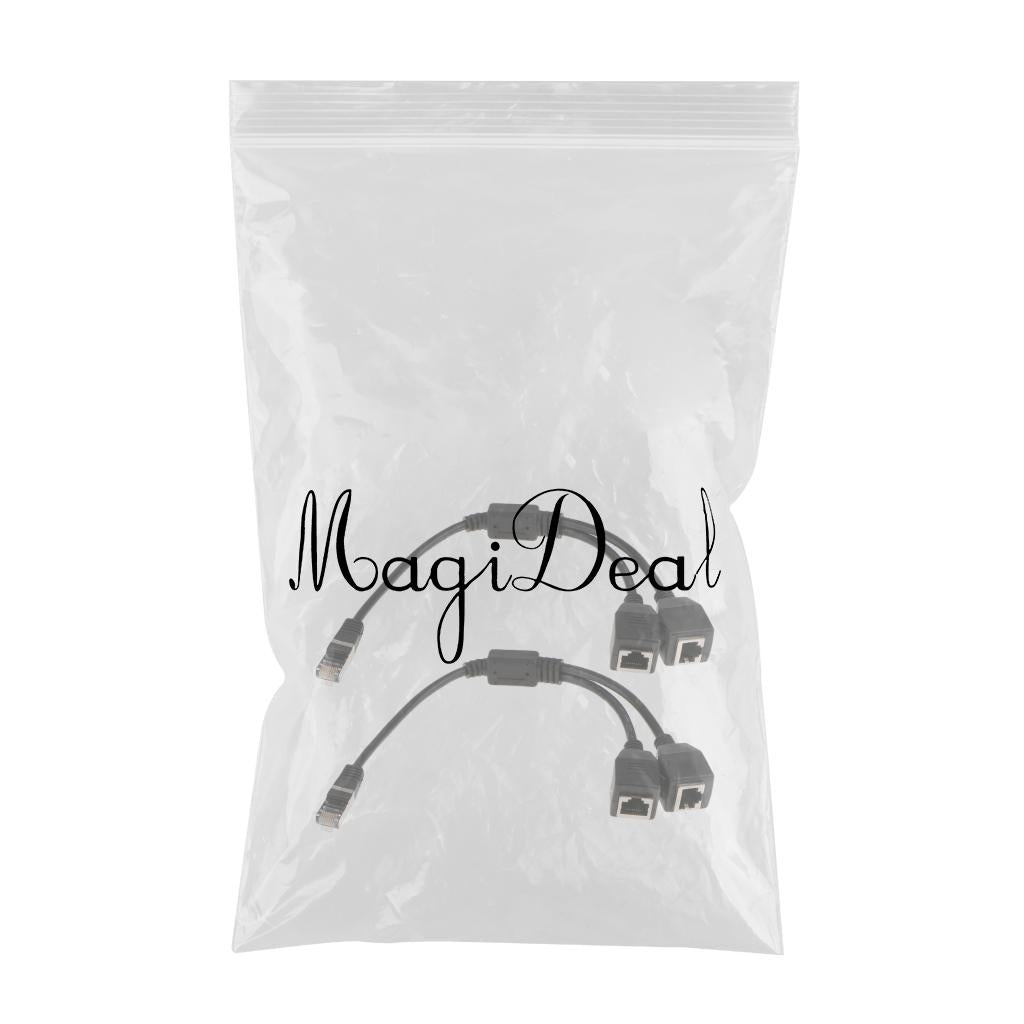 2x Network Splitter Adapter Cable LAN Ethernet 1 Male to 2 Female Cord