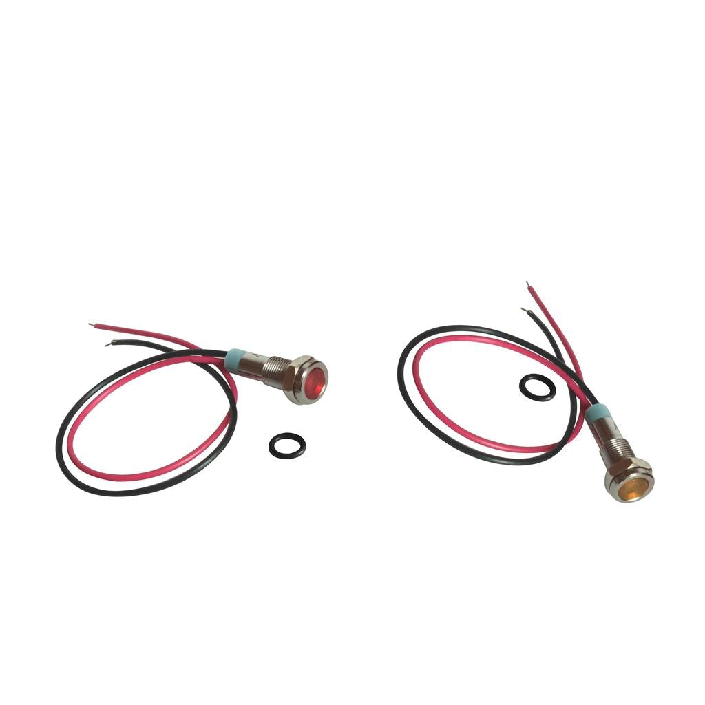 2Pcs 6mm LED Metal Indicator Light Waterproof Signal Pilot 6V Yellow & Red