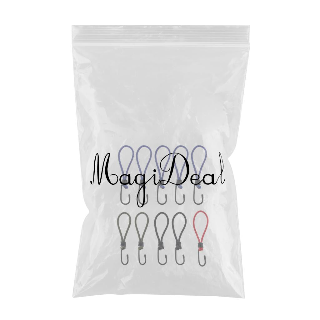 10 Pcs Bungee Hook Tie - Tarpaulin Elastic Stretch Cord Straps with Hook