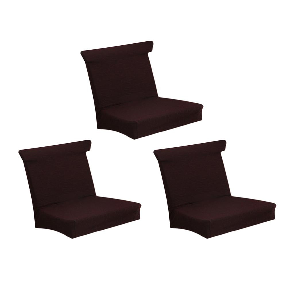 2Pcs Thick Knitted Removable Elastic Dining Chair Slipcover Covers Coffee